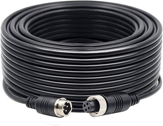 4-Pin Extension Cord for Vehicle Backup Camera, 66FT 20M Car Backup Camera Extension Cable Aviation Adapter Waterproof Shockproof for Vehicle Rearview Backup Camera Kit on Truck Trailer Camper Bus