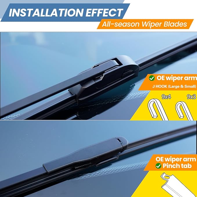 GSPSCN 3 Wipers For 2013-2007 Chevy Tahoe Suburban 1500 2500 & GMC Yukon & Cadillac Escalade ESV EXT, Original Equipment Windshield Wiper Blades 22"+22"+12" (Set of 3)