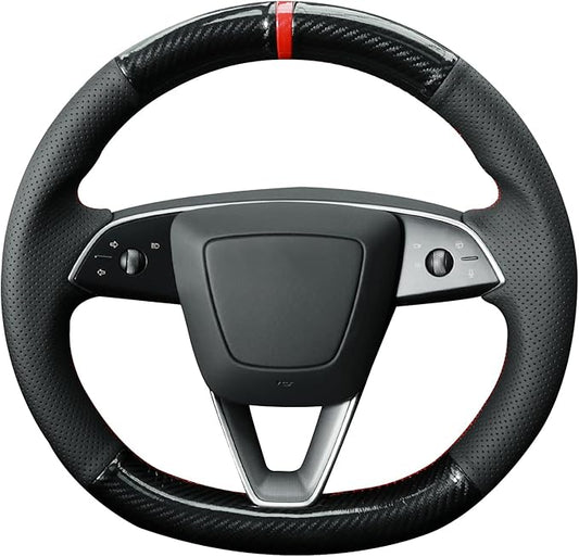 MEWANT DIY Stitching Steering Wheel Cover Wrap for Tesla Model 3 Highland 2023-2025/Model Y 2025 Accessories