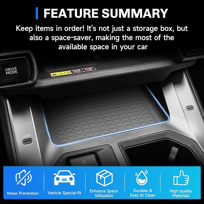 SXCY for 2026 Toyota RAV4 Center Console Protective Mats for 2026 Toyota RAV4 Accessories Front Center Console Inserts Liner Anti-Slip Anti-Dust Waterproof Mats