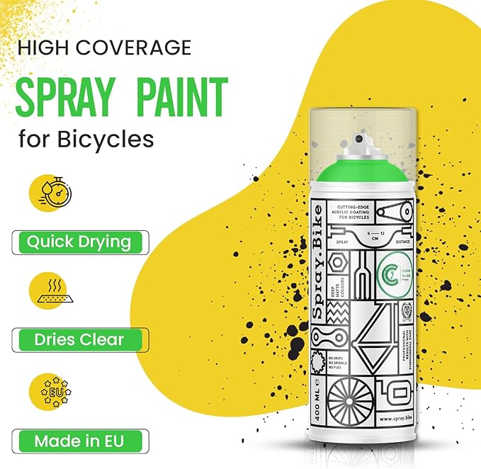 Spray.Bike Spray Paint | Designed Mainly for Bicycles | Multi-Use Acrylic Spray Paint for Metal, Plastic | High Coverage Bike Paint, 400ml