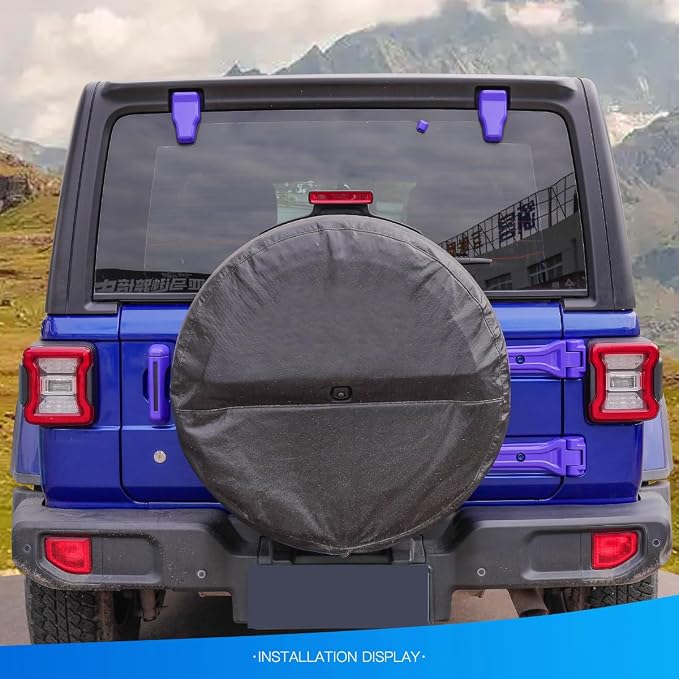 Barong for Jeep Wrangler JL JLU 2018-2025 Accessories Exterior Decoration Door Hinge Handle Engine Hood Hinge Hood Latch Wheel Eyebrow Side Air Outlet Rear Window Hinge Cover 26PCS Full Set(Purple)