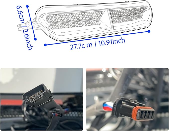 Motorcycle LED Turn Signal Light, LED Vent Trim Turn Signal Lights, Fairing Vent Turn Signal for Harley 2014-2023 Touring Street Glide Ultra Limited (FLHX/FLHTK), IP65 Waterproof Amber Black
