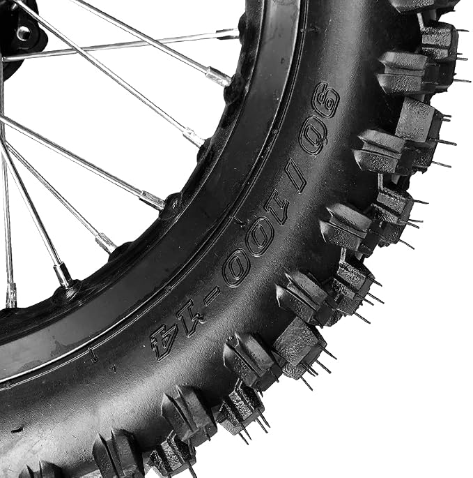 90/100 14" Rear Wheel Tire and Rim Inner Tube with 15mm Bearing Assembly Fit For 110-125cc Dirt Pit Bikes, (3.5-14) 1.85x14, Black (15MM)