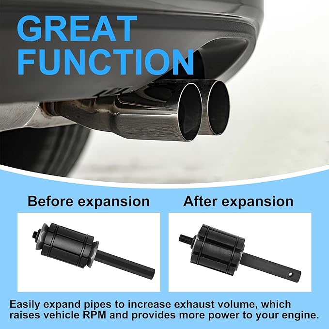 3 Pcs Tail Pipe Expander Kit (1-1/8" to 3-1/2") for Tail Pipe Tubes, Pipe Expander Tool Set, Exhaust Tailpipe Expander Tool Set Compatible with Most Vehicles and Trucks