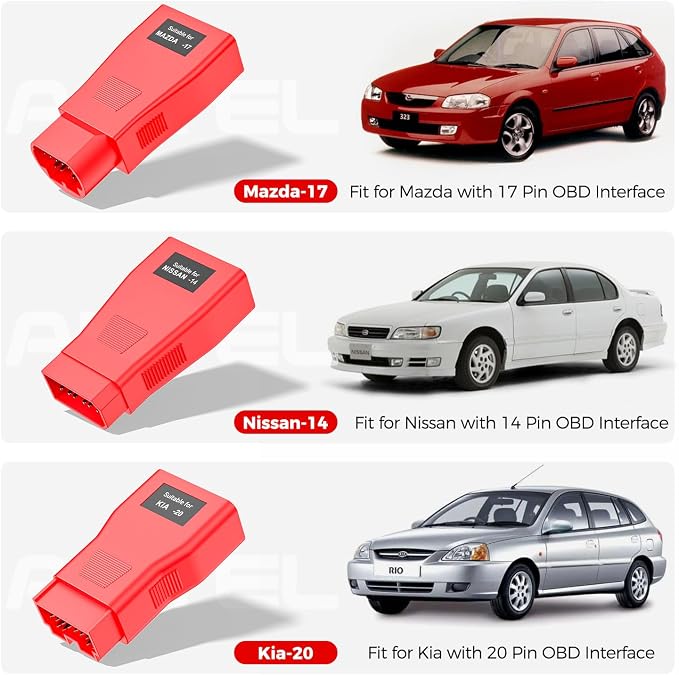 Autel MaxiSys MSOBD2KIT Non-OBDII Adapter Kit, 9PCS Connector for Diagnose OBD 1 Vehicle, OE-Compliant Connectors, Support Autel Scanner MK808S MK900 MX900 MK808BT PRO MK900BT MP900BT MS906 PRO Ultra