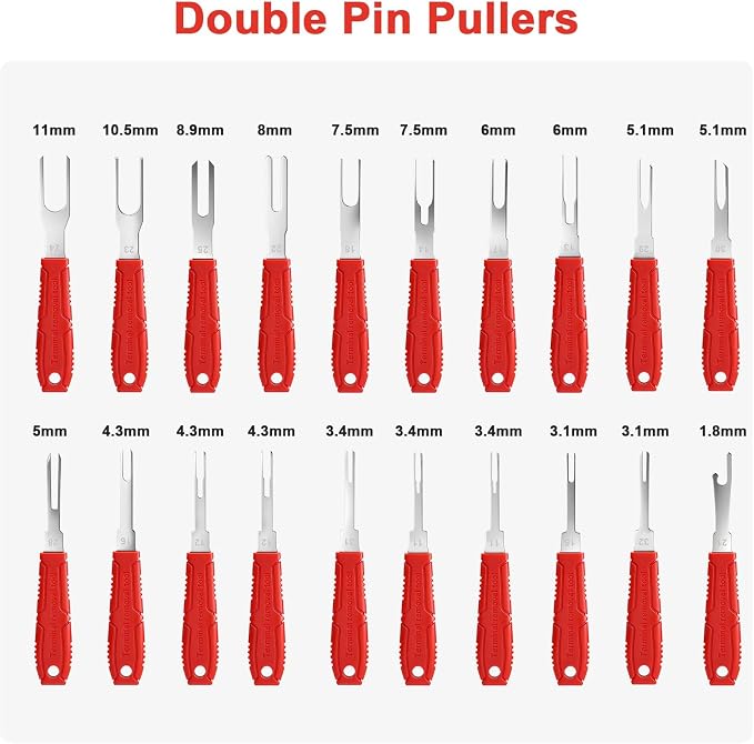Linkstyle 41PCS Terminal Removal Tool Kit, Depinning Tool Pin Removal Set with 5mm Thick Handles for Automotive Wiring