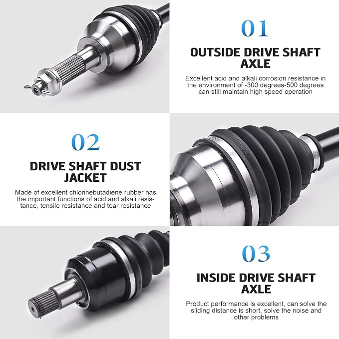 KLV Rear Left Drive Shaft CV Axle Compatible with 2015 2016 2017 2018 2019 2020 2021 2022 Kawasaki Mule Pro FX/FXT/FXR/DX/DXT 59266-0050 59266-0049