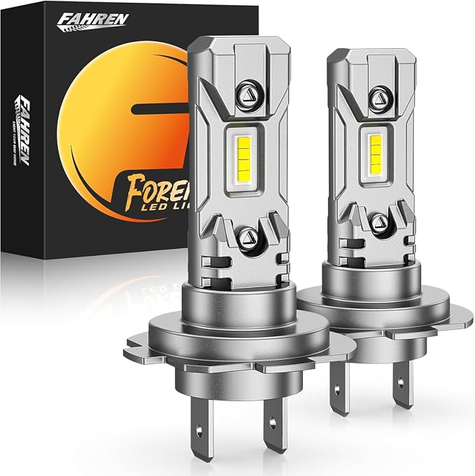 FORENNER NextGen H7 Light Bulb, 1000% Upgrade Bright, 1:1 Mini Size H7/H7LL Fog Light Thermostatic Control Design, IP68 No Adaptor Required Quick Install, Headlight Adjusting Screws Pack of 2