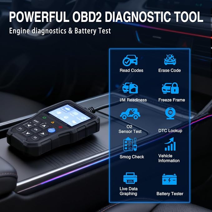 Nilight YM519 2.8” Large Screen OBD2 Scanner - Enhanced Automotive Computer Diagnostic Tool - Car Code Reader for Engine Faults, I/M Readiness & Emission Test for All OBD II Protocol Cars