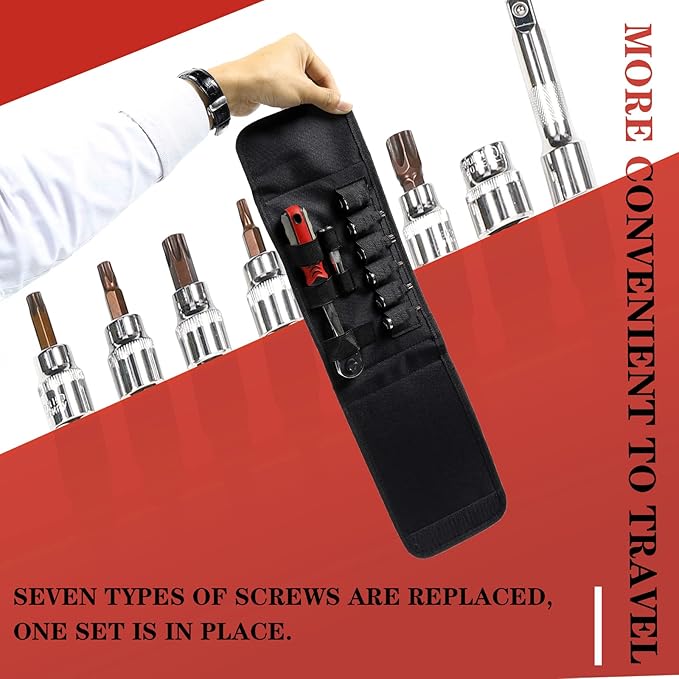Hoolcar Hard Top and Door Removal Torx Tool Set Socket Wrench Multi-Tool Case Kit for 1997-2023 Jeep Wrangler TJ JK JKU JL JLU Sport Sahara Rubicon X