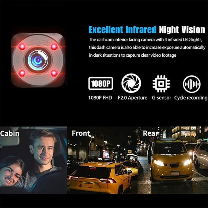 Car Dash Cam HD 1080p Car DVR Vehicle Camera Video Recorder Dash Cam G-Sensor