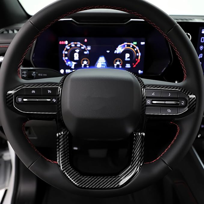 Car Car Steering Wheel Decal Sticker ABS Carbon Fiber Interior Trim Cover for Chevrolet Colorado/GMC Canyon 2023 2024 2025 2026 Accessories