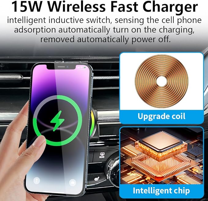 Car Magnetic Phone Mount for Chevrolet Chevy Trax 2024 2025 2026 Auto Interior Accessories Best Cellphone Holder Fast 15W Wireless Charger Cell Phones Charging Screen Stand Accessory