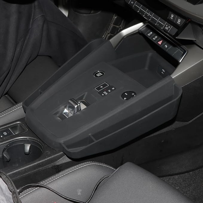HIGH FLYING Car Accessories for Audi A3 2022-2024 Center Console Gear Shift Panel Silicone Rubber Overlays Protector Cover Organizer Storage Box 1PC