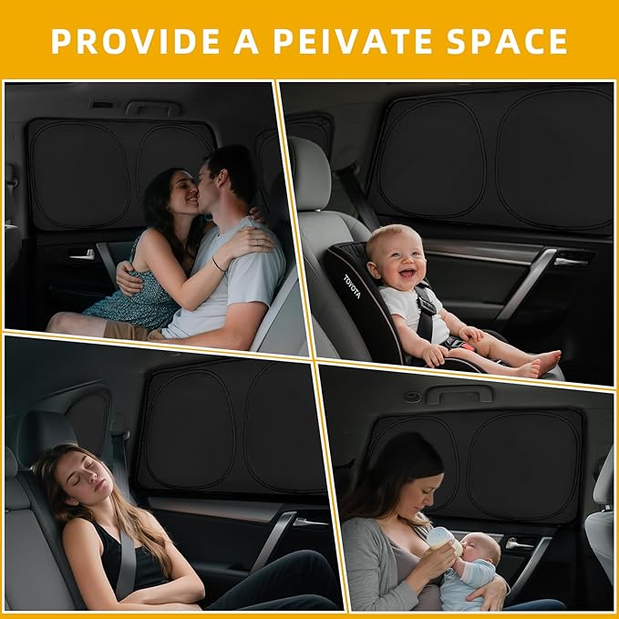 ZATOTOO Car Window Shades Toyota RAV4 2019-2024 Custom Sun Shades Full Set Front Side Rear Triangle Window Covers Total Blackout Privacy & UV Protection Heat Blocking for Camping Napping Long Parking