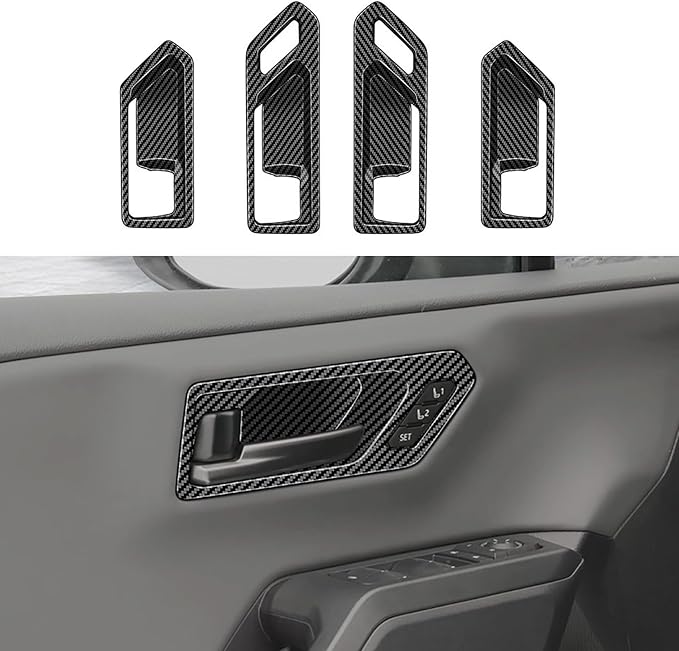 Inner Door Handle Bowl Frame Cover Compatible with Toyota RAV4 XLE Premium/LE/SE/XSE/Limited/Woodland 2026+, Door Pull Bowl Guard Cover, Handrail Cup Trim for RAV4 2026 2027 Accessories (Carbon Fiber)
