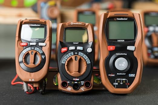 Southwire Multimeter Compact 3-in-1 - Built-In Voltage Detector & Flashlight - 10 Functions, Auto-Reset Fuse - CAT IV 600V - UL Listed