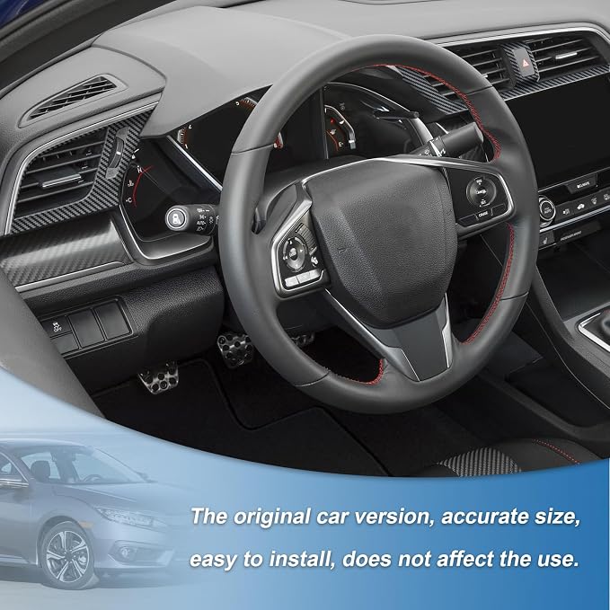 Carbon Fiber AC Air Vent Cover Compatible with Honda Civic 10th Gen 2016-2021