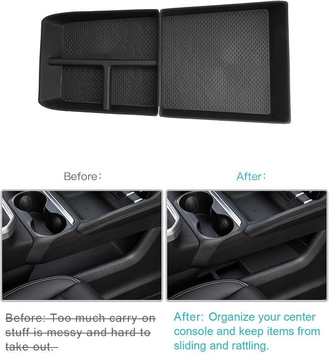 CDEFG 2Pcs for 2025 2026 GMC Terrain Center Console Organizer for 2025 2026 GMC Terrain Accessories Lower Console Organizer Floor Storage Box 2025 2026 GMC Terrain Interior Accessories