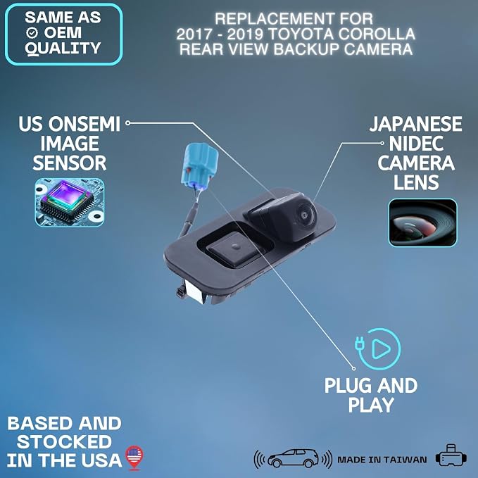Backup Camera Replaces for 2017 2018 2019 Toyota Corolla OE Part # 867A002030