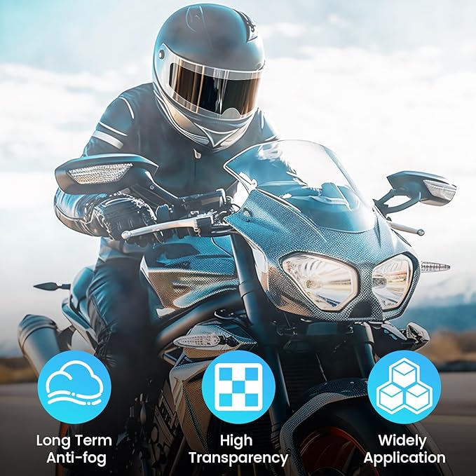 Motorcycle Anti Fog Film, Universal Fit Helmet Visors Insert Waterproof Fog Resistant Clear Vision