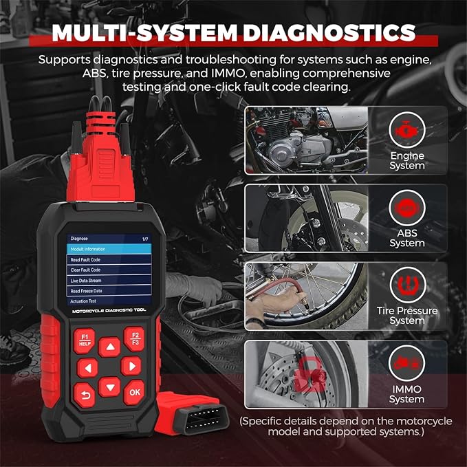 M4 Motorcycle Diagnostic Tool for BMW 10-Pin, ABS Bleeding & Throttle Reset, Idle Calibration, Service Reset, Traction Reset, Gear Reset, with OBD2, for R1250GS S1000RR K1600 G310GS