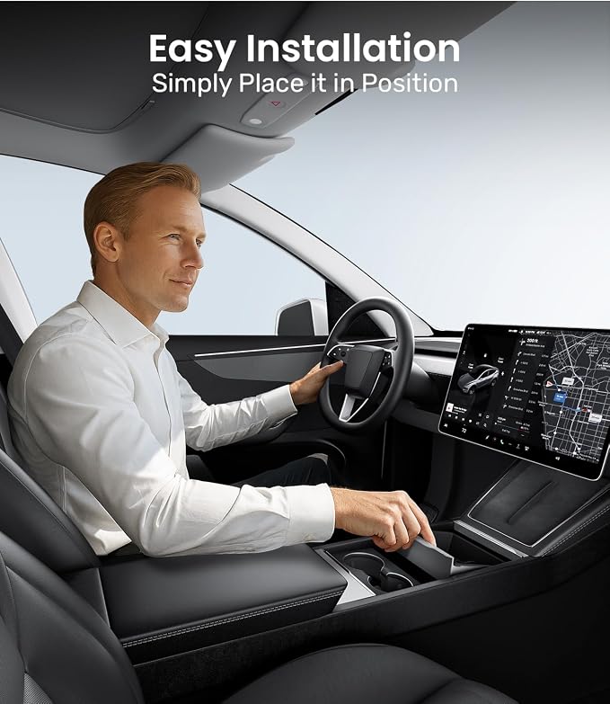 Zanch Tesla New Model Y Juniper & Model 3 Center Console Organizer [Noise-Free, Slide Smoothly] Double Layer Storage Space - Model 3 (2024~2026)/Model Y Juniper Accessories, 4PCS