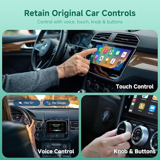 M1-C Wireless CarPlay Android Auto Adapter, Native USB-C Direct Plug, 2-in-1 Wired to Wireless Dongle, No Adapter Needed, Mini Cable-Free Design, Aluminum Alloy & Glass for USB-C Port Cars