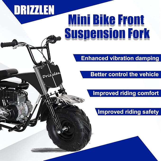 Mini Bike Suspension Kit-Mini Bike Front Fork Suspension Kit Replacement for Coleman CT100U/TrailMaster Storm 200/GMB100,Universal,Small Motorcycle Shock Absorber Fork Frame Upgrade Kit(Black)