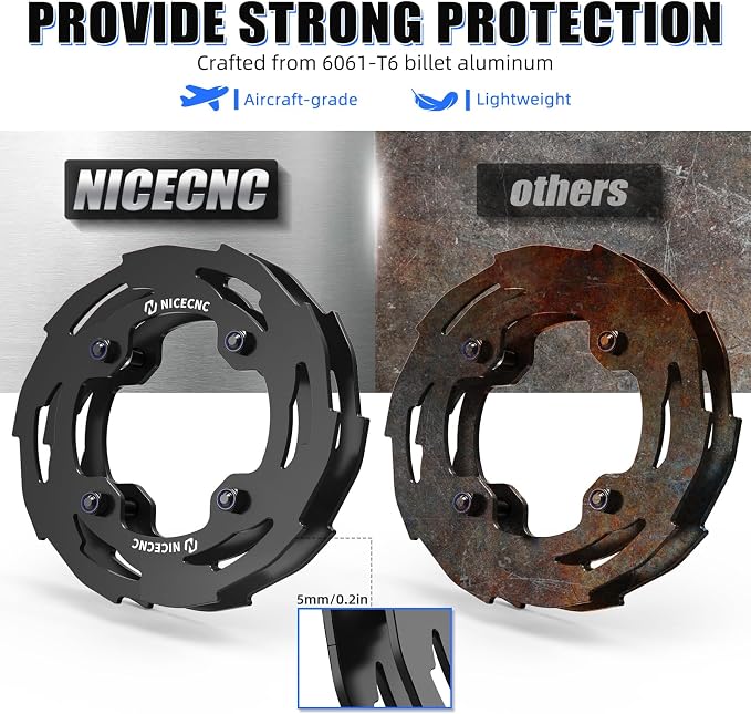 NICECNC Sprocket Guard Chain Cover Protector Compatible with Yamaha YFZ450R 2009 2010 2011 2012 2013-2023, YFZ450R SE 2009-2019 2020 2021 2022 2023, See Fitments Black