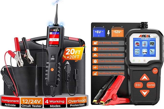 ANCEL PB100 Automotive Power Circuit Probe Tester BA301 6V 12V Car Battery Tester