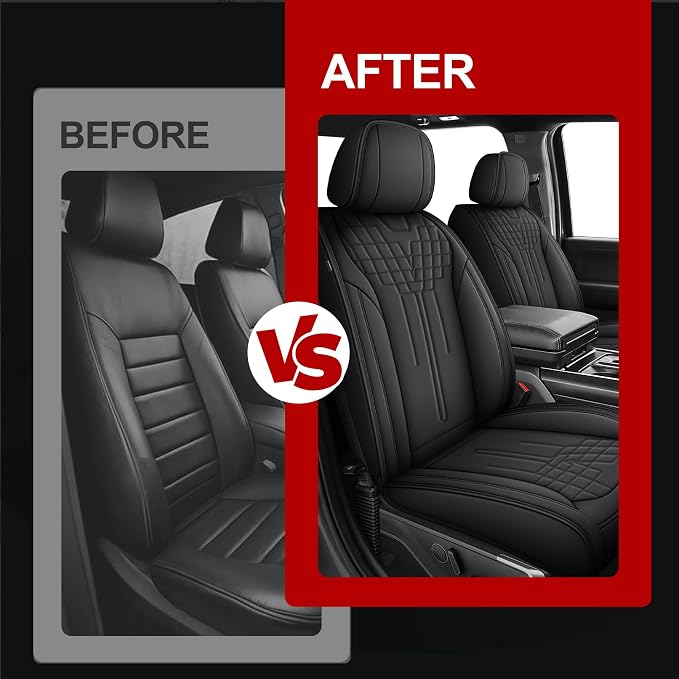 for Ford 2025 2026 F150 Seat Covers 2009-2026 F250 F350 F450 2017-2026 | Premium Handmade Leather Waterproof Fits Not Only SuperCrew Lightning King Ranch Platinum Tremor SVT Raptor