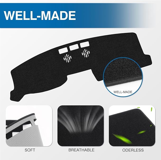 KUST Black Dash Cover for 2017-2025 Mazda CX-5 CX5 (Only fit for CX5 Without HUD) Polyester Dashboard Cover Non-Slip Center Console Dash Cover Interior Accessories for Mazda CX5 Sunshade No Glare