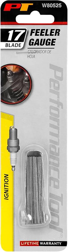 Performance Tool W80525 17-Piece SAE Feeler Gauge Set with 15-Inch x 1/4-Inch Straight Blades - Includes 0010-Inch to 0035-Inch Sizes for Precise Measurements (Pack of 2)