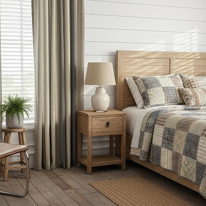 ColorBird Brown and Grey Striped Curtains 2 Panels Set, Modern Farmhouse Vintage Patterned Curtain 84 Inches Long, Light Filtering Window Treatment Drapes for Living Room Bedroom Doorways Closet
