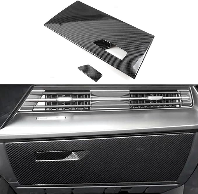 Center Console Co-Pilot Glove Box Panel Cover Protective Trim Compatible with Audi A3 8Y 2015-2020 2021 LHD, ABS Carbon Fiber Texture Glove Box Panel Cover