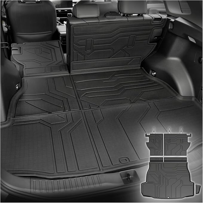 Cargo Liner Backrest Mats for 2026 Toyota RAV4 Hybrid (Not Fit Limited or PHEV), All Weather TPE Cargo Trunk Mat Seat Back Protectors Accessories
