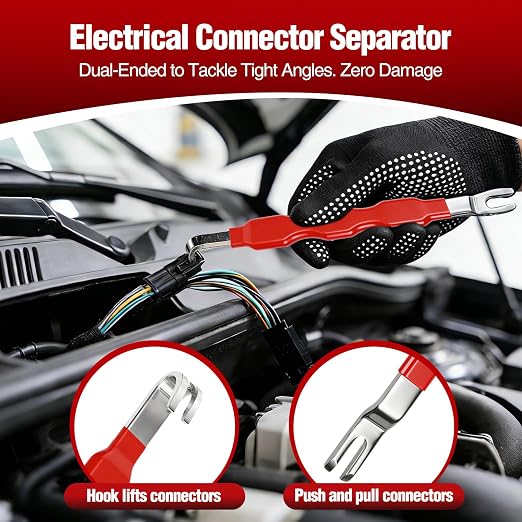 Automotive Tools Electrical Disconnect Pliers & Connector Separator with 18-Piece Terminal Removal Tool Kit for Car Wiring, Battery Terminals and Spark Plug Wires