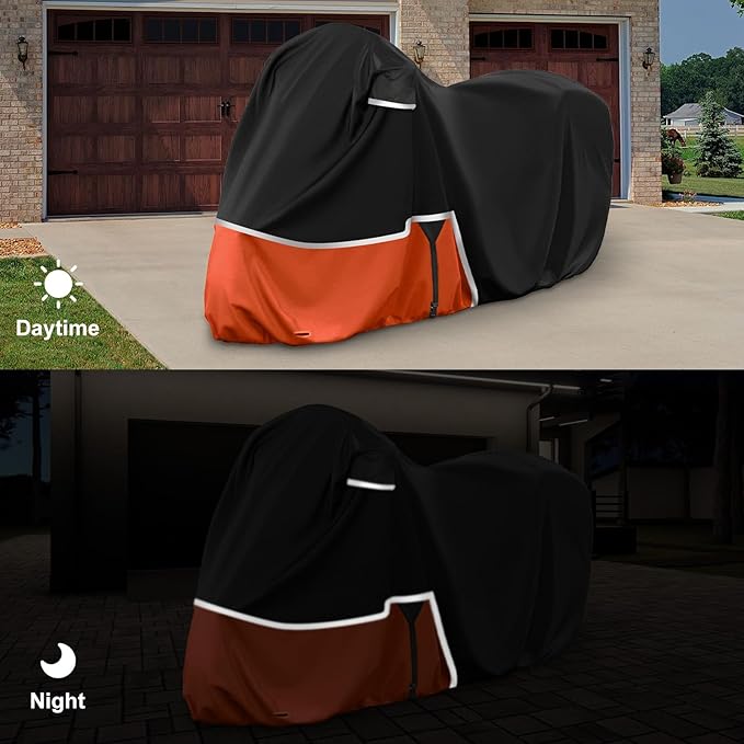 Waterproof Motorcycle Cover Replace for Honda Goldwing with Trunk Models, 420D Oxford Cloth GL1500, GL1800, Valkyrie Interstate Motorcycle Cover for Snow Rain Dust Protection