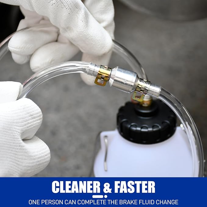 1L Brake Bleeder Bottle, Brake Fluid Bleeder Kit with One Way Check Valve 24 inch Tube and Rubber Connector for Collect Brake Fluid