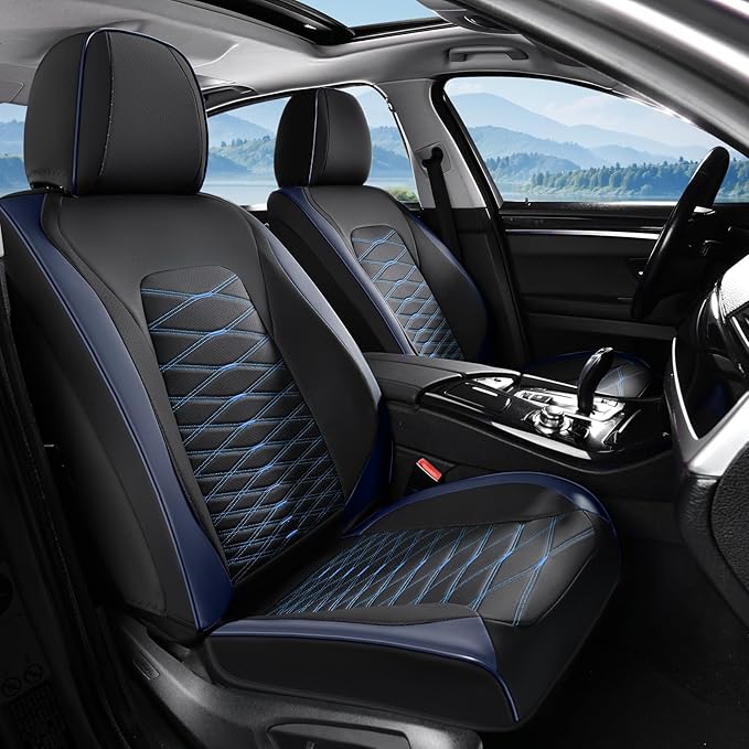 FLORICH Car Seat Covers Front Seat, Leather Seat Covers for Cars, Waterproof Car Seat Protector Breathable, Front Seat Covers for Cars, Automotive Seat Covers Universal Fit for Most Cars SUV Truck
