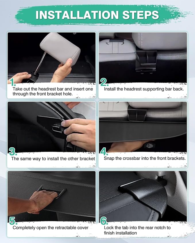 Powerty Cargo Cover for 2020-2025 Lincoln Corsair Accessories Trunk Cover Retractable Trunk Shielding Shade Cargo Luggage Cover Black
