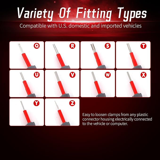 26PCS Universal Terminal Removal Tool Kit, Connector Pin Removal Tool for Replace Universal Automotive Vehicle Wire Harness Pin Connector Release