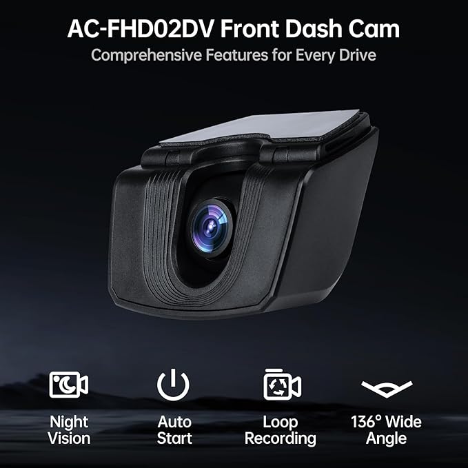 ATOTOZONE AC-FHD02DV FHD 1080P On-Dash DVR Camera, GPS Track Playback,136°Wide Angle，WDR，Night Vision，24H Parking Mode,G-Sensor,Loop Recording,Outage-Proof，Support 128GB Max，Only for X10 Series