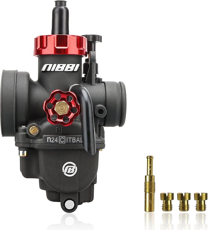 NIBBI PE24mm Carburetor 140cc-150cc Replacement High Performance with Carb Jets, Fit for 140cc-150cc YAMAHA Honda Apollo SSR TTR TAOTAO ATV Dirt Bike Pit Bike GY6 Motorcycle Scooter Moped