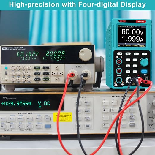 Kiprim 2-in-1 Programmable Power Supply and Multimeter (0-60 V 0-5 A) DC605Pro with Data Memory,High Precision,OCP,OVP, PC Software and USB Charging