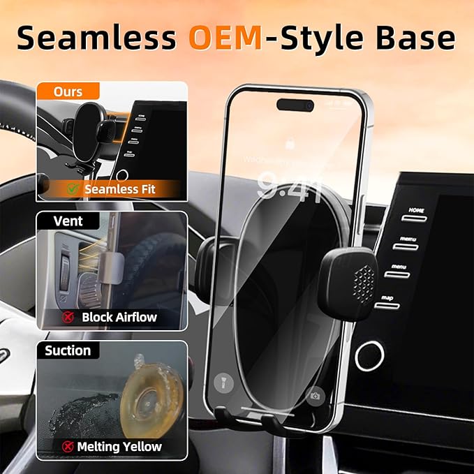 Car Phone Holder for Toyota Camry (2021-2023 2024), Dashboard Phone Mount, 360 Phone Holder Rotating, Hands Free Mobile Holder, Car Mount for iPhone, Samsung & Android, 2022 Camry Interior Accessories