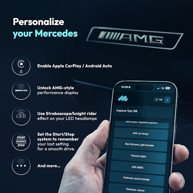 MBito OBD2 Scanner Diagnostic Tool for Mercedes-Benz (2003–2024), Bluetooth Car Code Reader & Auto Scanner - Free Lifetime Engine/ABS/Airbag Diagnostics, Unlock Hidden Features