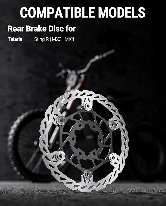Floating Rear Disc Brake Rotor(220mm),Aircraft Aluminum Core,Stainless Steel MTB Brakes Rotors with 6-Hole,Thickness 2.3mm,High Performance for Talaria Sting R MX3,MX4(Rear)